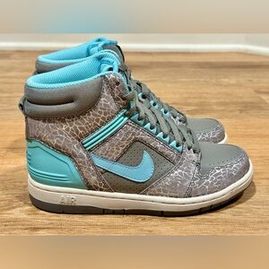 NEW Vintage Y2K Nike Air Force II Clear Grey and Blue Sneaker Size 7.5